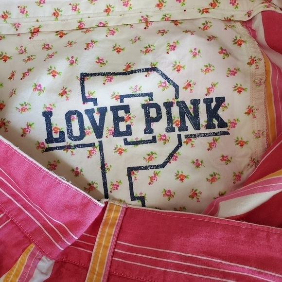 PINK STRIPED CUFFED SHORTS - Picture 10 of 10